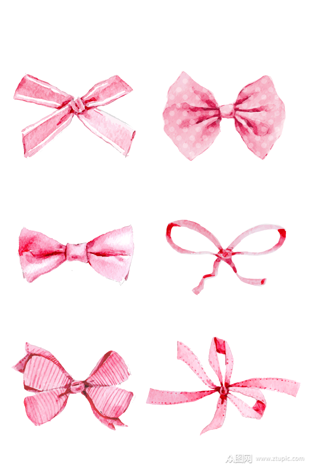 水彩绘蝴蝶结矢量素材