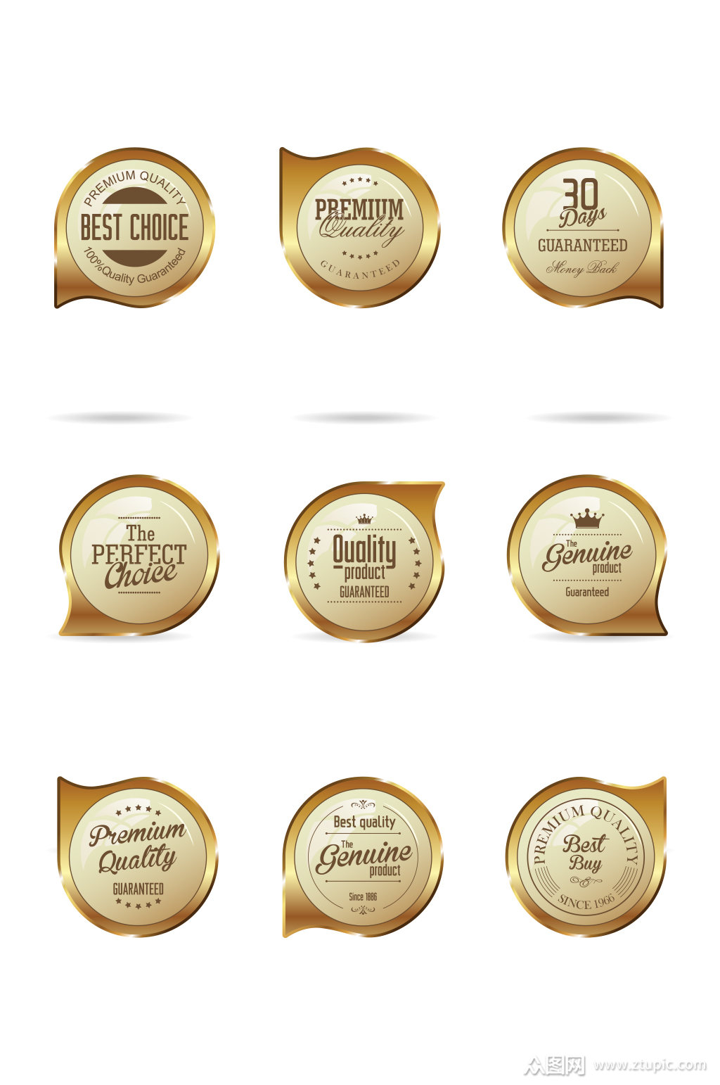 质感金色标签标贴矢量素材模板下载-编号527333-众图网