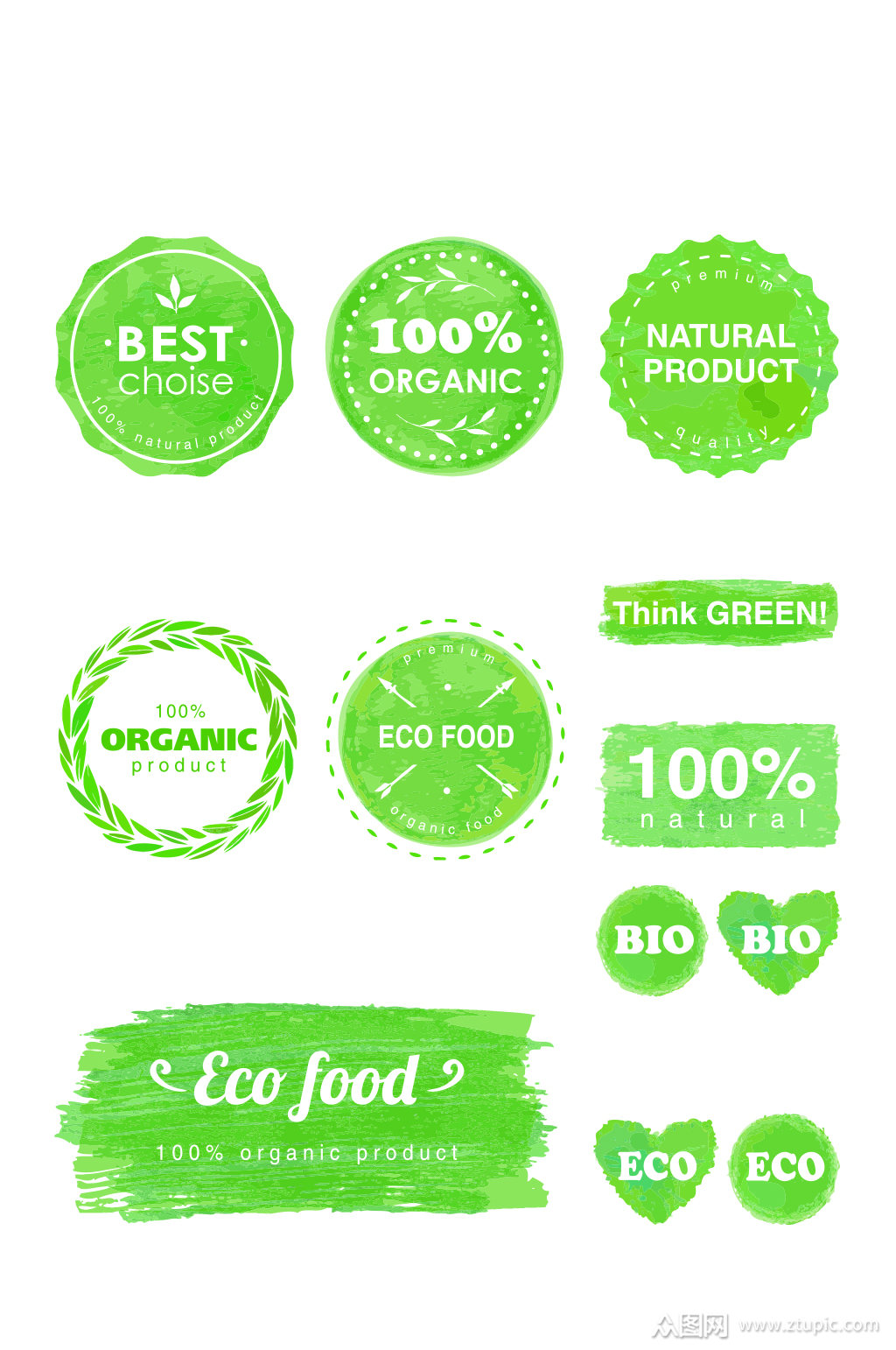 水彩笔触标签标贴矢量素材模板下载-编号527405-众图网