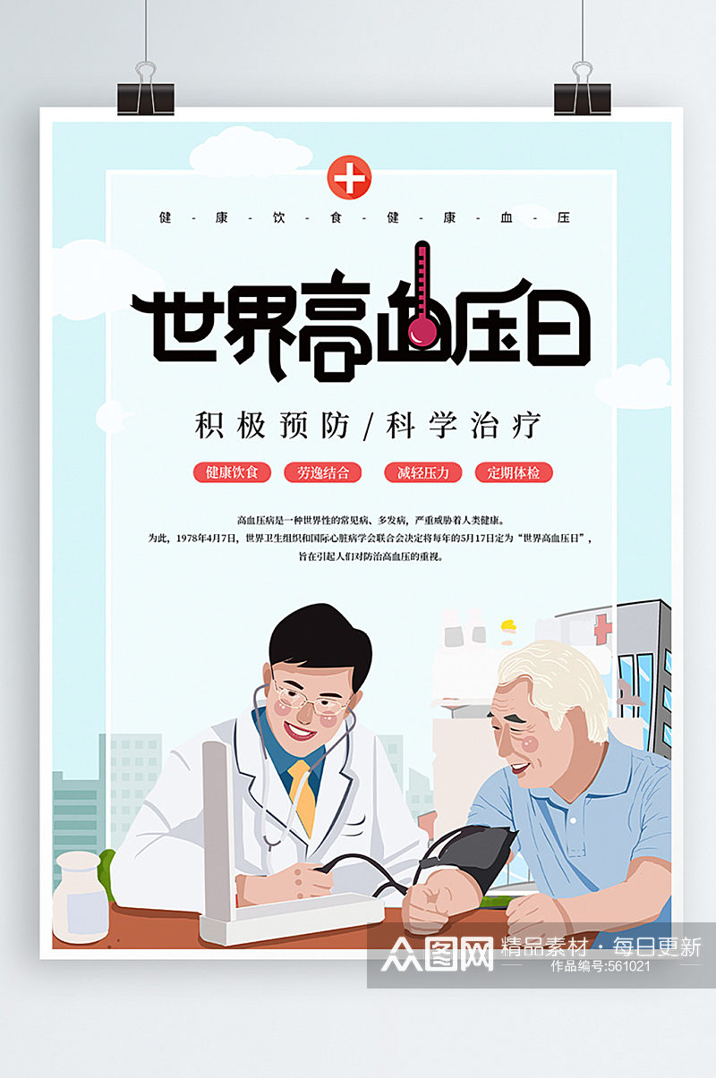 世界高血压日宣传海报素材