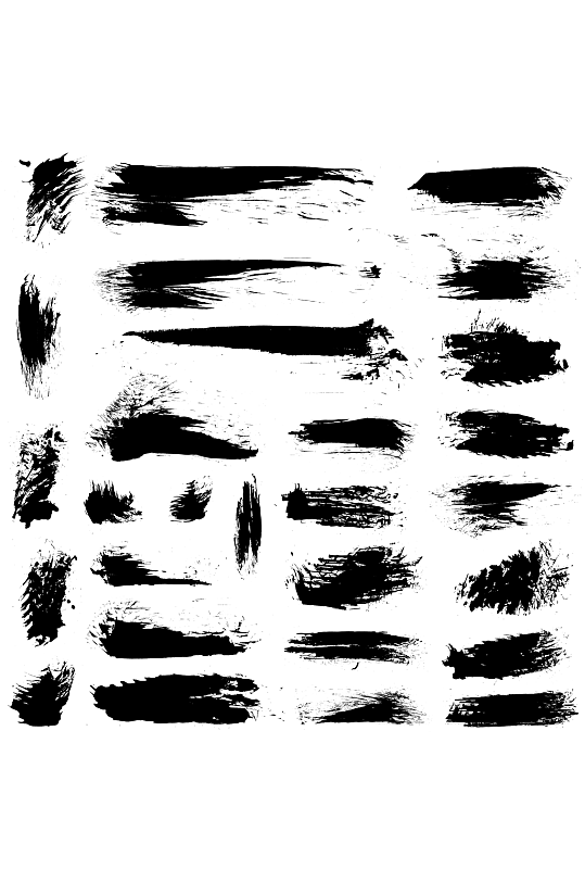 水墨笔触设计矢量素材