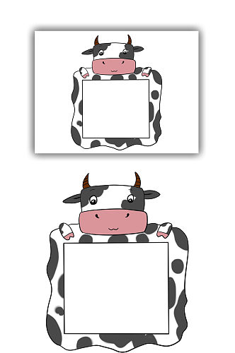 卡通可爱小牛二维码