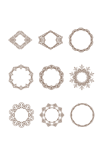 欧式手绘花纹边框元素
