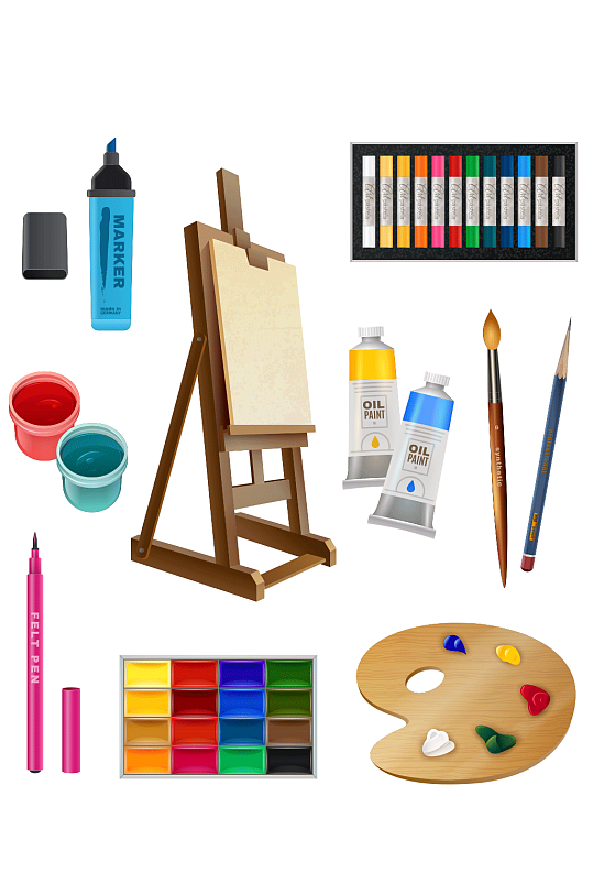 绘画工具矢量素材元素