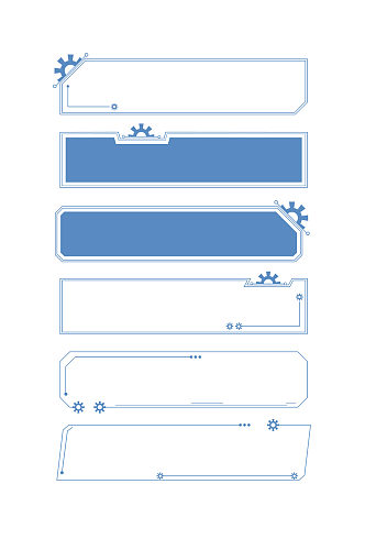 商务边框蓝色齿轮创意边框文本框标题框