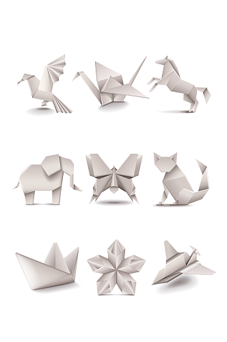 卡通手绘折纸动物元素