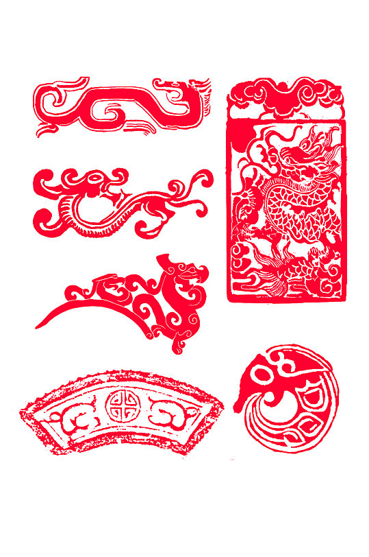 中国风传统龙形纹饰