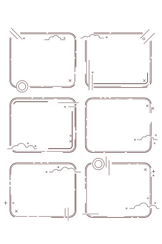 卡通边框简约线条可爱风格装饰边框