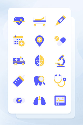 双色面性医疗类矢量图标