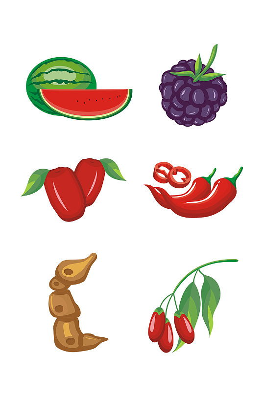 矢量卡通手绘水果蔬菜图形元素设计