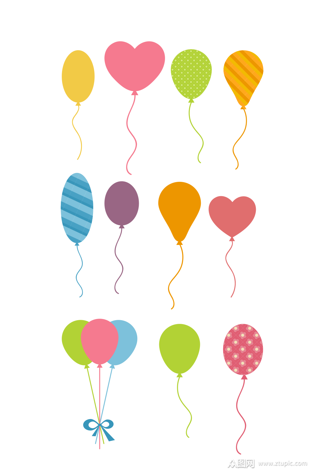 彩色派对气球矢量素材
