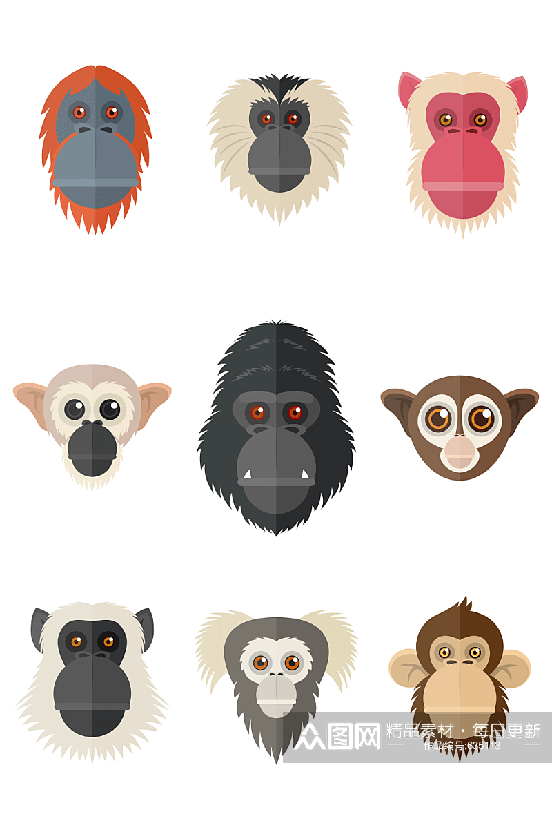 创意猴子头像矢量素材素材