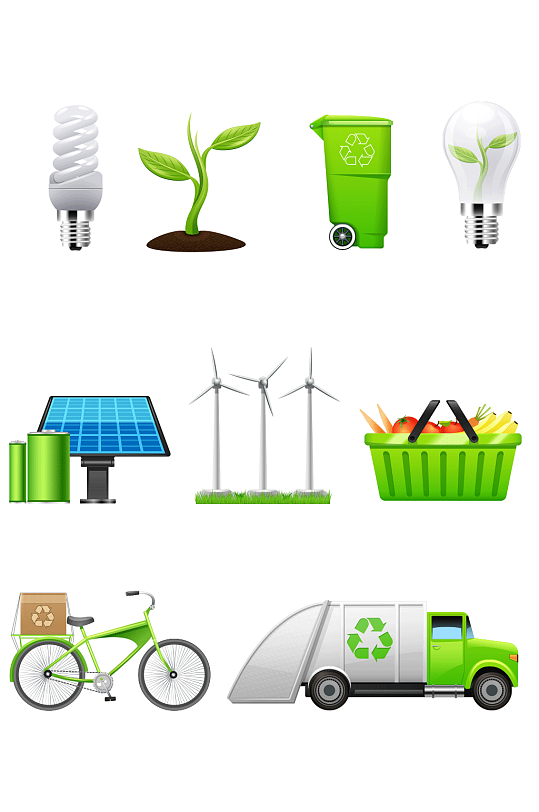 绿色生态环保 再循环箭头 环保图标素材