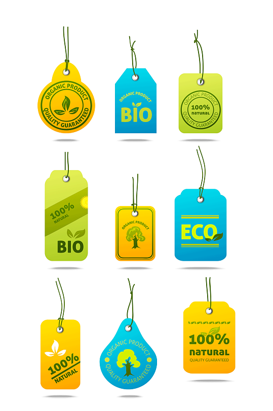 绿色提倡环保标签吊牌素材
