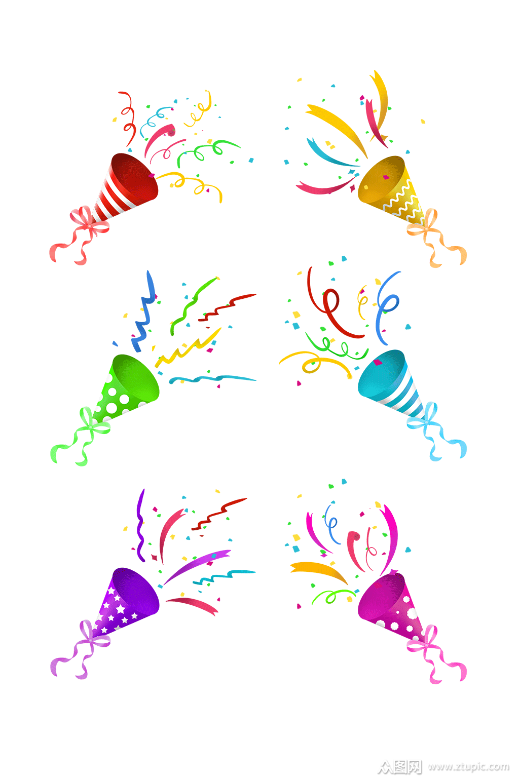 节日生日开业礼花撒花装饰元素