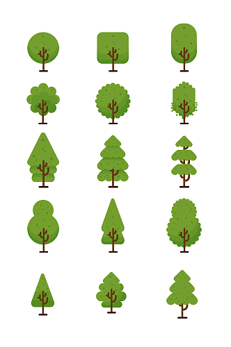 绿色树木设计矢量素材
