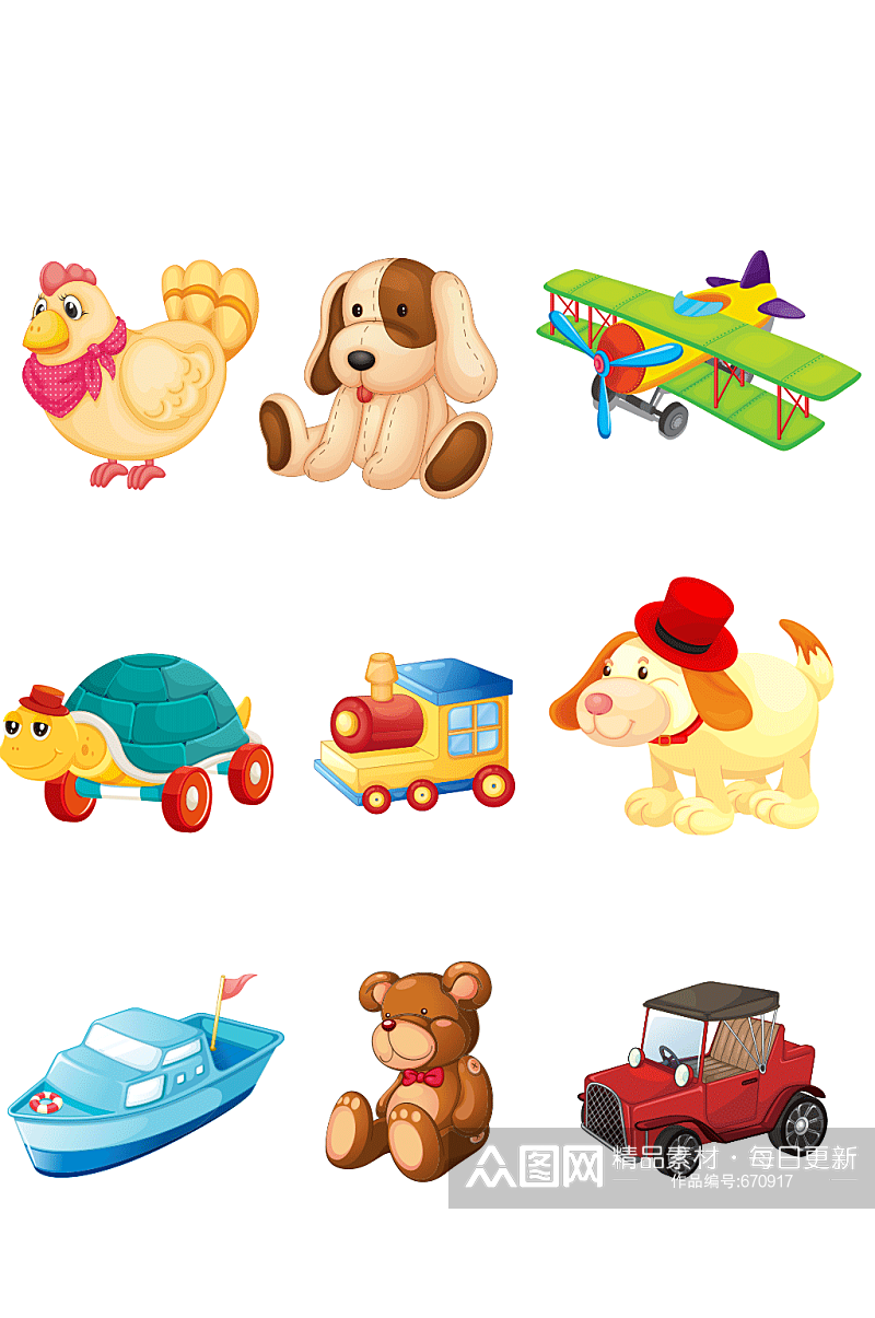 儿童卡通汽车动物玩具素材素材