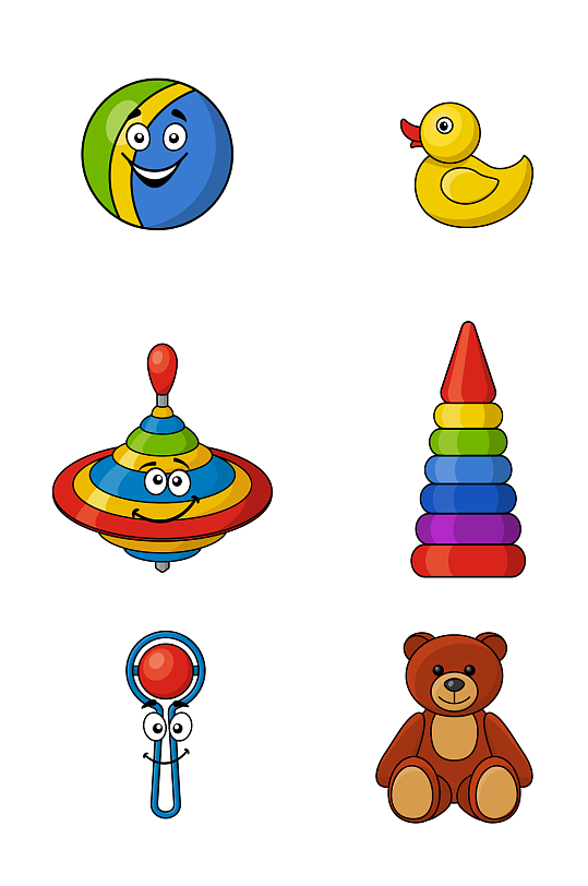 卡通彩色玩具素材