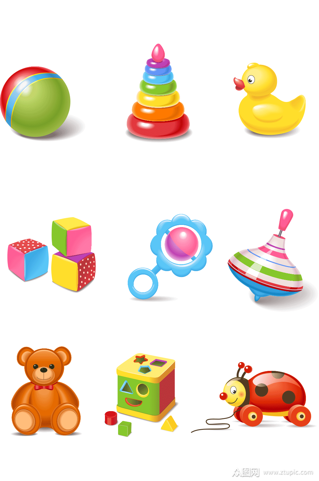 卡通手绘儿童玩具素材素材