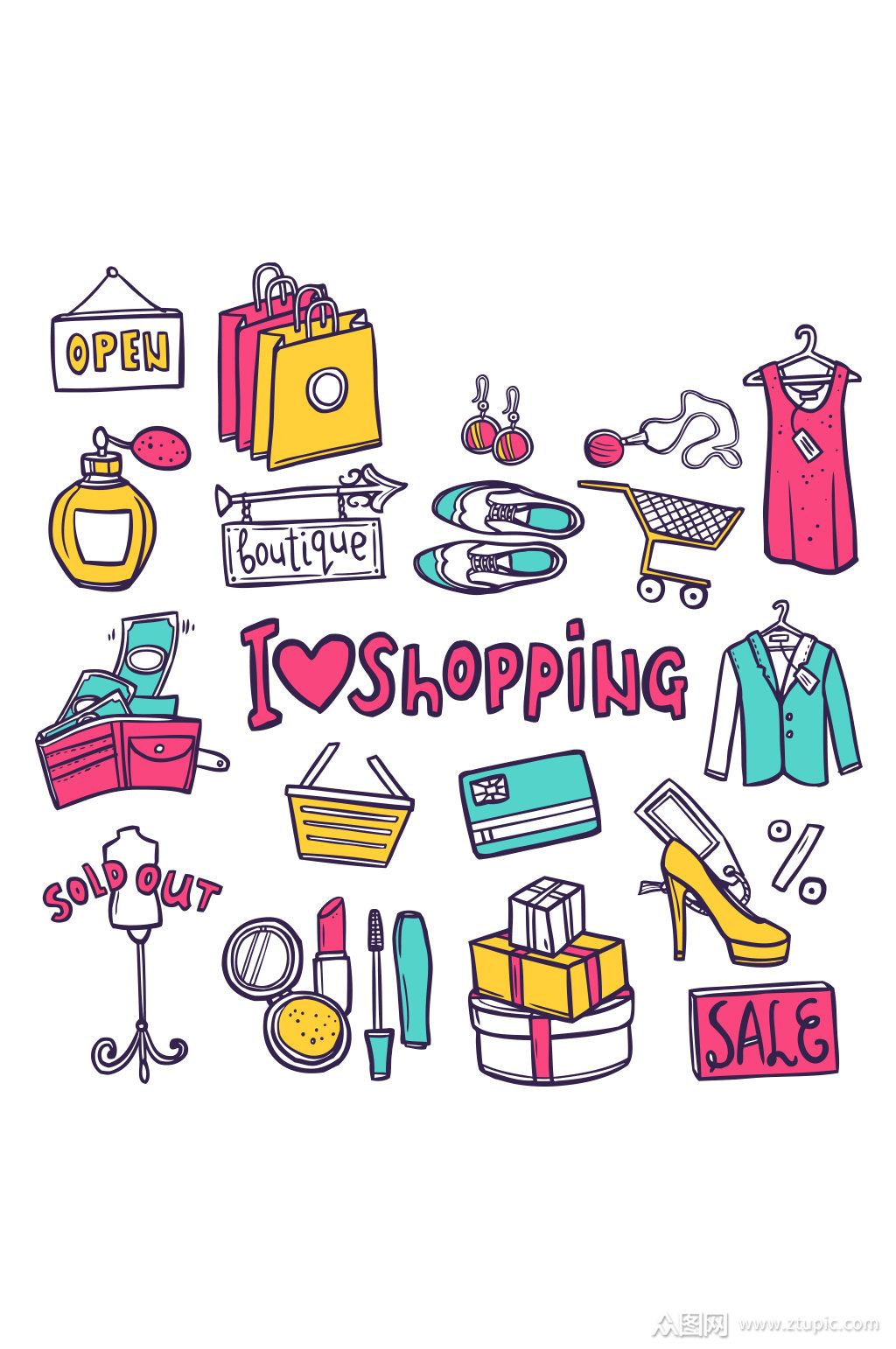 购物图标集矢量素材