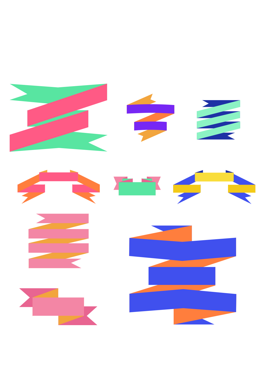 彩色丝带矢量素材设计素材