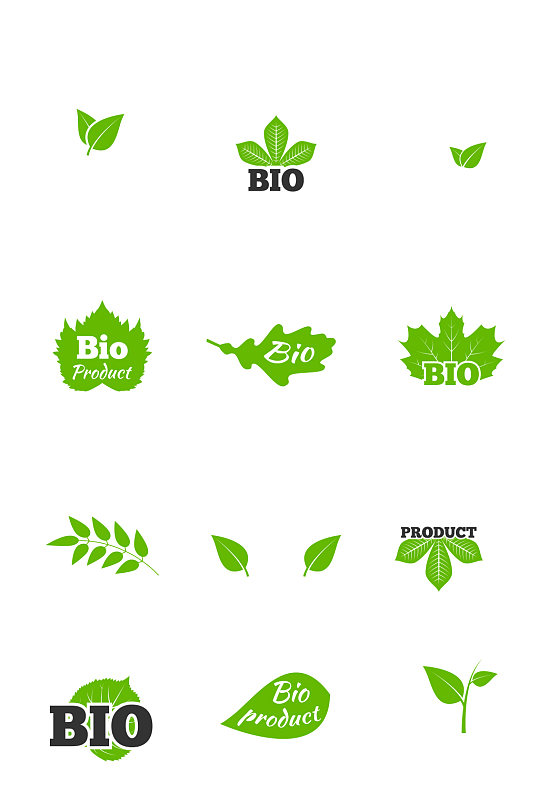 植物和树木绿叶天然生态圈生物产品标签