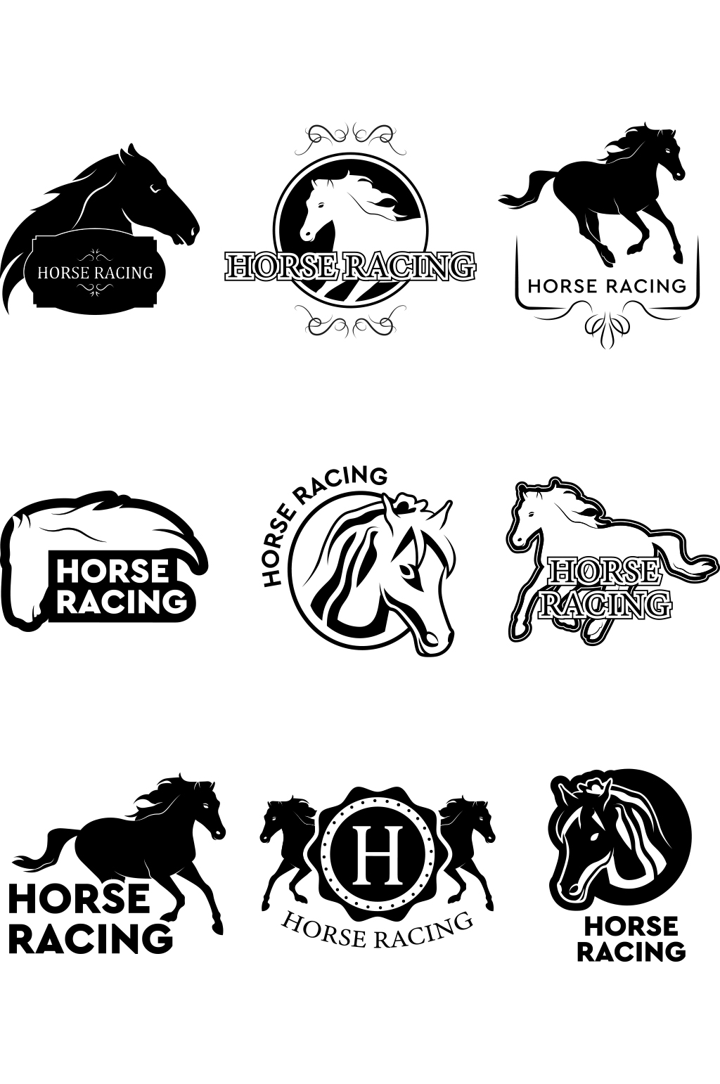 赛马标志集跑马logo矢量素材
