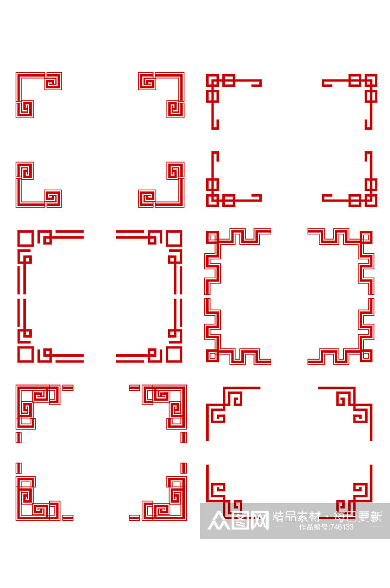 中式边框中国风花纹纹理装饰边框素材