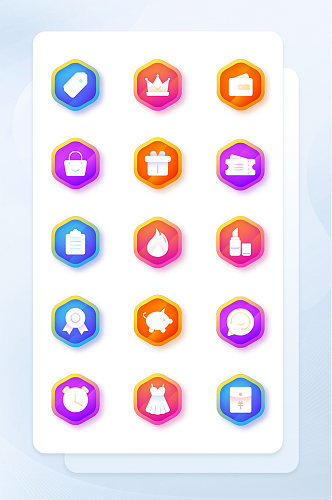 简约彩色渐变商务手机主题矢量icon图标