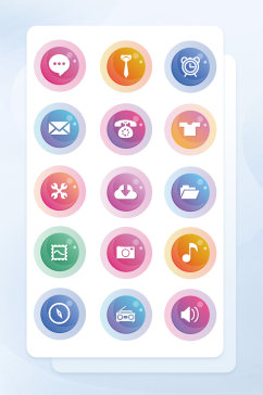 高端彩色渐变商务手机应用图标矢量icon