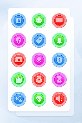 多色渐变面形手机应用界面主题icon图标