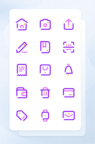 双紫色线性简约电商类矢量图标