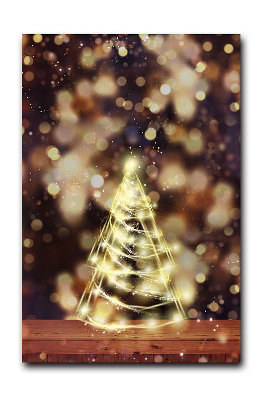 金色光斑梦幻圣诞节圣诞树冬季背景