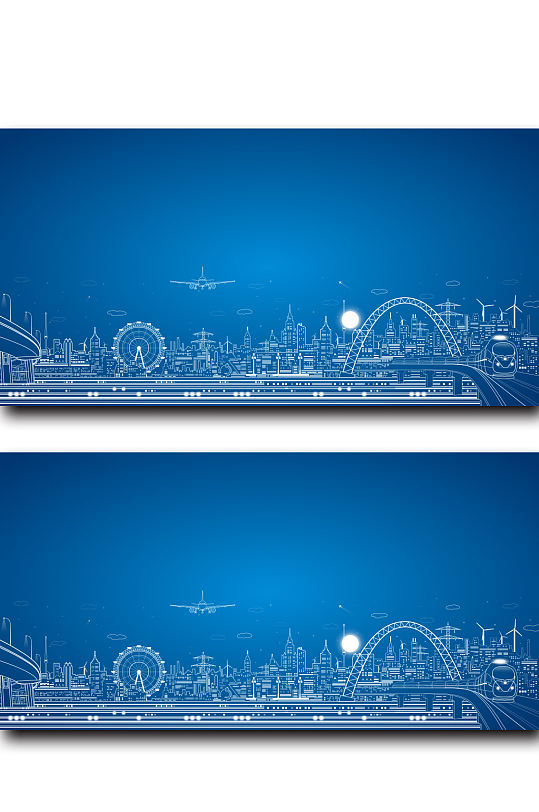 商务城市建筑剪影海报背景