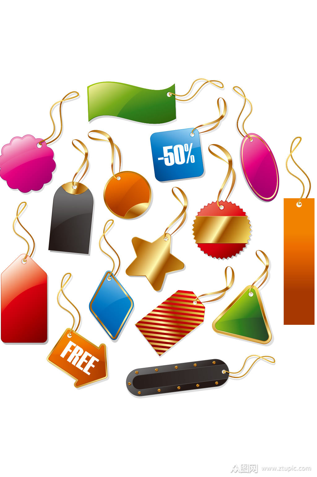 销售标签吊牌矢量素材