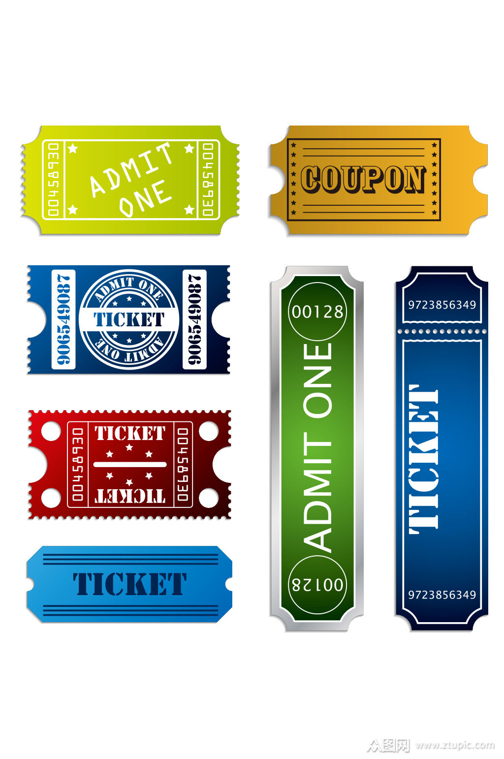 标签票根矢量素材图片