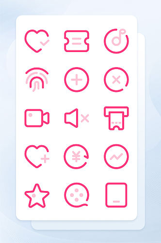 简约粉色双色线性手机界面主题icon图标