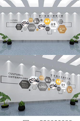 公司简约大气商务企业文化墙