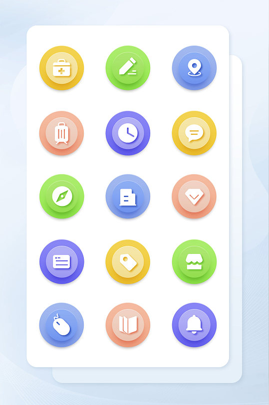 多色手机界面应用面型主题矢量icon图标