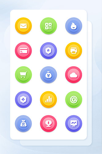 彩色面型界面手机软件程序主题矢量icon