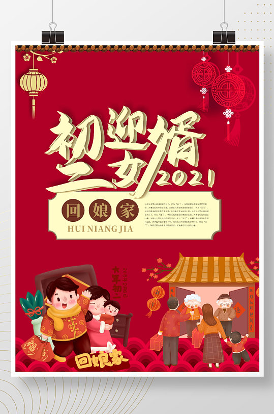 2020年春节初二回娘家习俗海报