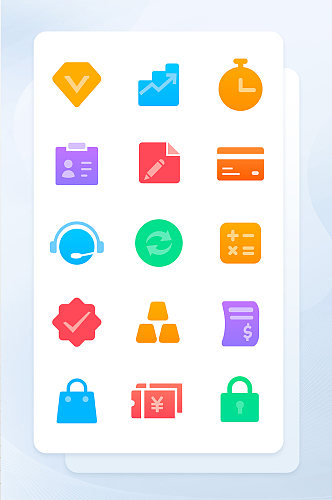 多色面型移动手机端主题矢量icon图标