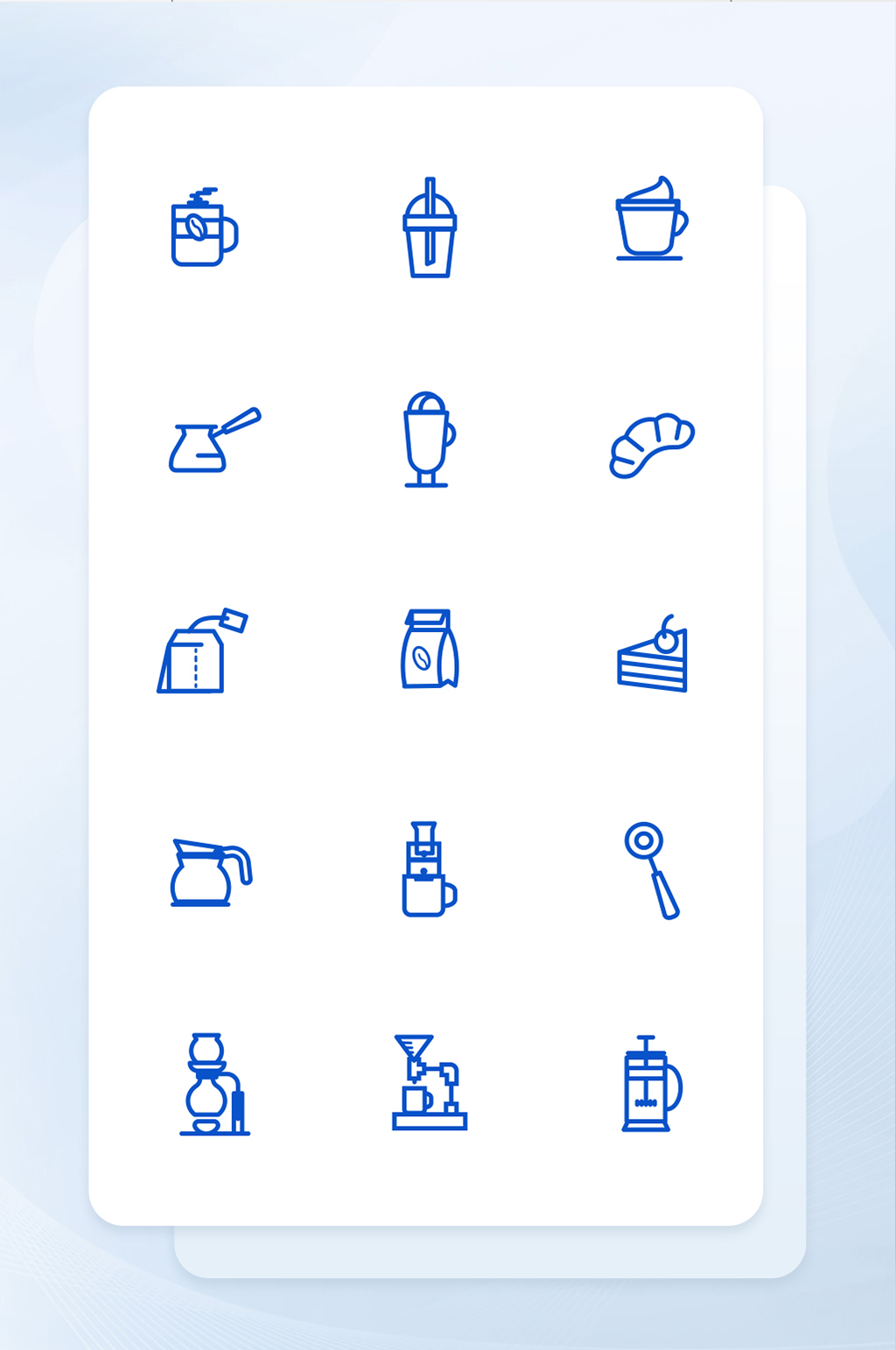 蓝色线性UI手机主题矢量icon图标素材