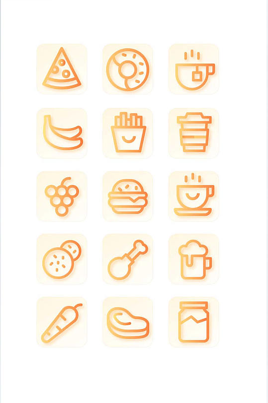 橙色线性渐变食物矢量icon图标
