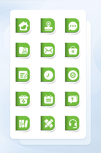 简约淡绿色教育类图标手机商务应用矢量图标