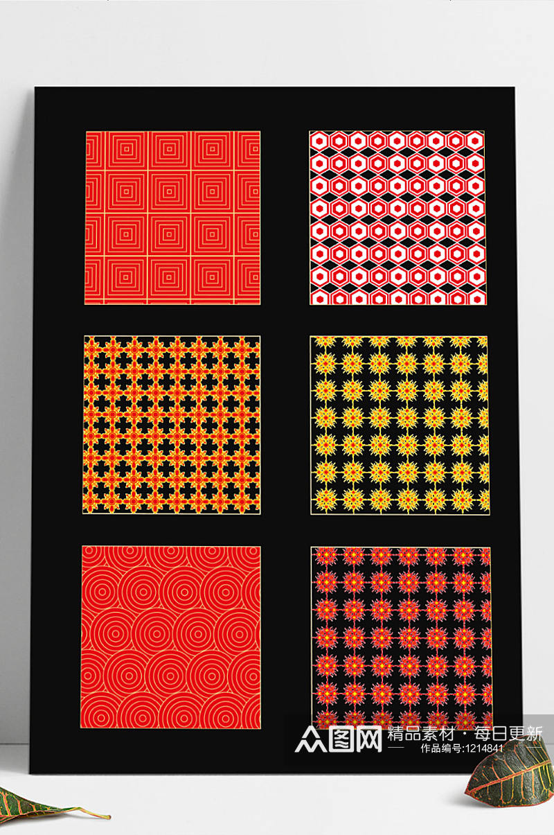 中国风春节喜庆底纹纹理边框花边矢量素材素材