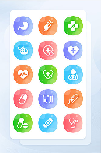 渐变面形医疗手机软件程序主题icon图标