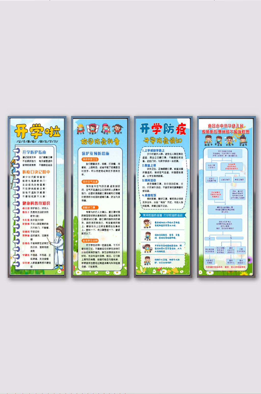 开学疫情防控展板素材