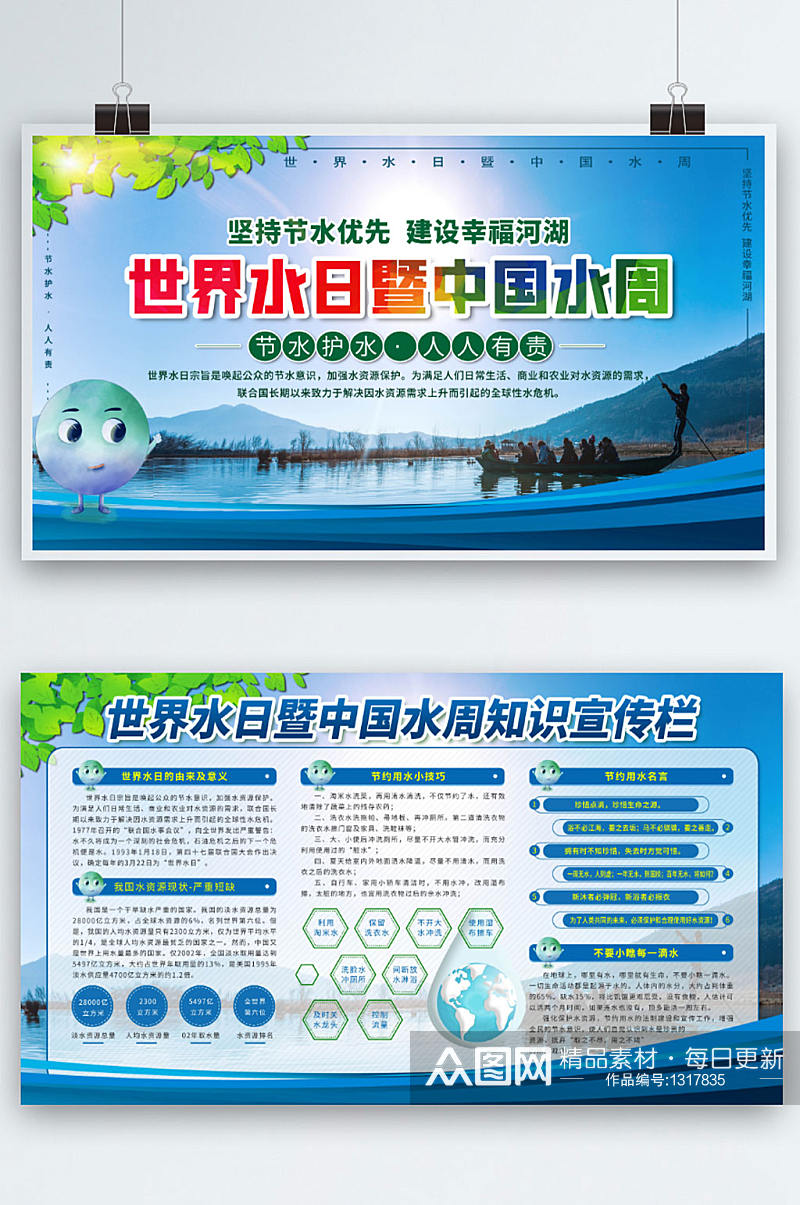 世界水日暨中国水周宣传展板素材