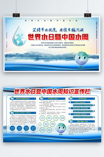 蓝色世界水日暨中国水周展板